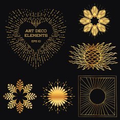 Art Deco Vintage frames and design elements - Sun Burst