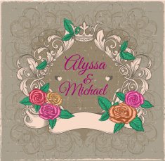 Vintage roses frame N4