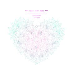 Beautiful heart with flowers in vector Hand drawn vector illustration