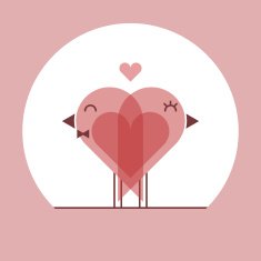 lover birds hugging