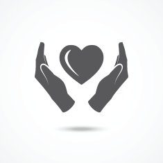 Heart in hands icon