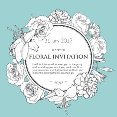 Floral background for wedding birthday invitation Vector hand