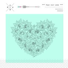 Beautiful heart with flowers in vector Hand drawn vector illustration N2