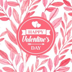 Vector watercolor postcard Valentine's Day Seamless pattern