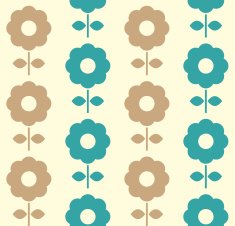 Retro flowers seamless background ( blue and brown )