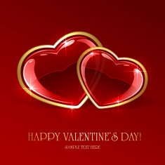 Two glossy hearts