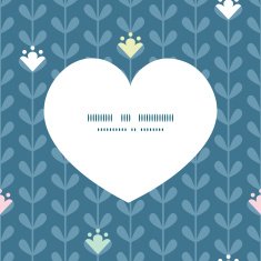 Vector blloming vines stripes heart silhouette pattern frame N2