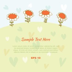 Cute drawn banner Camomiles delicate texture N2