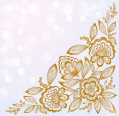 background decorated with beautiful carved corner gold flowers