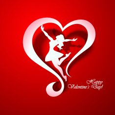 Happy Valentine's Day Greeting Card on red background N2