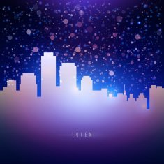 Night city sky with stars background for your text