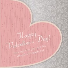 Valentine's card with big heart grey