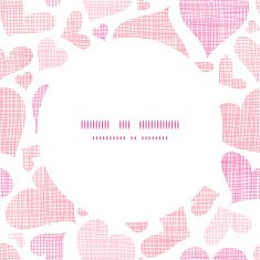 Pink textile hearts horizontal frame seamless pattern background N3