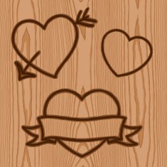 wood pattern with heart brand symbol background