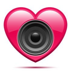 Pink heart with speaker