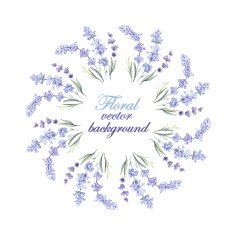 Watercolor lavender frame