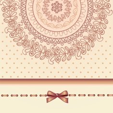 Retro lace and bow template card