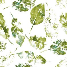 beautiful pattern of colorful leaves painted in watercolor N6