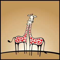 Valentine's background with giraffe N2