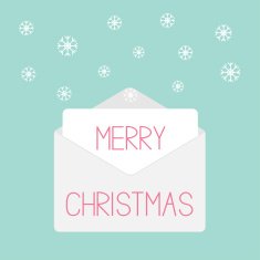 Grey envelope with snowflakes Love card