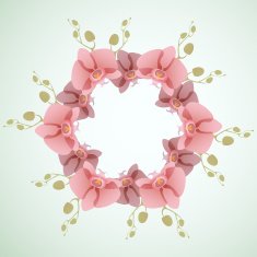 Circle background with orchid