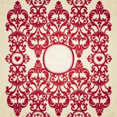 Vector seamless border with floral motifs in retro style N2