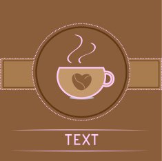 Cup and coffee beans heart Pink text Card N2