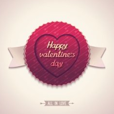 Old-fashioned label for Valentine's Day N2