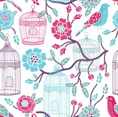Birdcages seamless pattern N10
