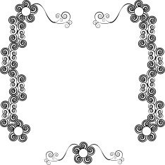 Decorative ornamental frame for text with swirls