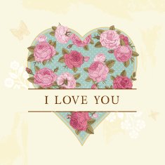 Vintage Greeting vector card for Valentine's Day