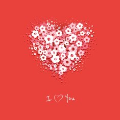 Flower heart card