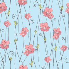 Cherry branch in blossom Seamless texture