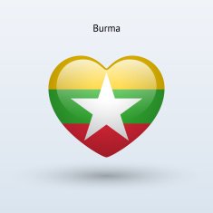 Love Burma symbol Heart flag icon N2