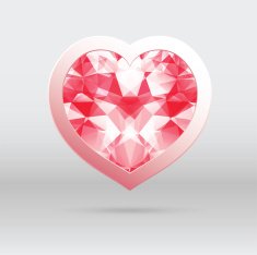vector heart with diamond mosaic abstract design for Valentines N3