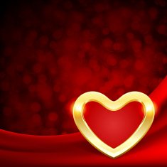 Heart on silk with light Valentine's day N11