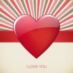 Valentine's Day i love you retro poster