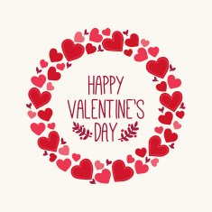 Valentine greeting card with wreath N4