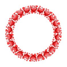 Hearts with card frame Valentine's day N17