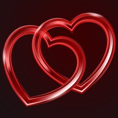Abstract two shiny heart's shapes N4