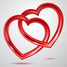 Abstract two shiny heart's shapes N5