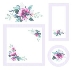 Set of floral cards N2