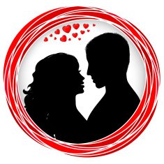 Valentine's day frame with happy couple