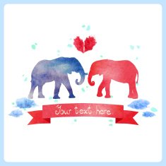 Watercolor elephants