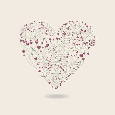 Heart made of flowers N10