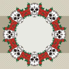 Vector vintage frame with skulls N24