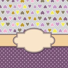 vector vintage frame with hearts N5