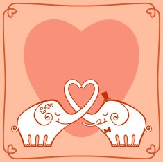 two elephants in a heart N2