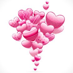 Abstract flying hearts Vector image N2