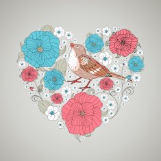 Vector Floral Heart N2